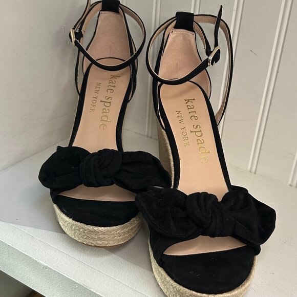 Kate Spade New York Tianna Knot-Front Ankle Strap Wedge Sandals Size 9 - Picture 2 of 6